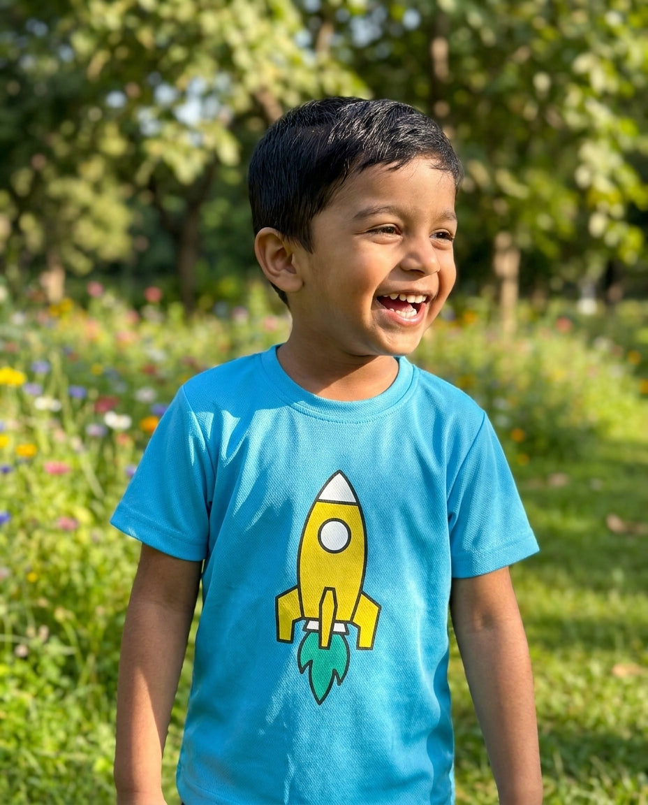 Space Rocket Blast Off Tshirt